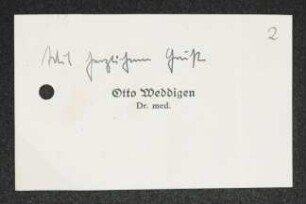 Brief von Otto Weddigen an Gerhart Hauptmann