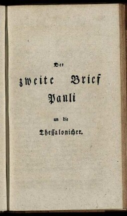 Der zweite Brief Pauli an die Thessalonicher.