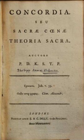 Concordia seu sacrae coenae theora sacra