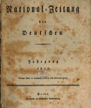 National-Zeitung der Deutschen. 1807