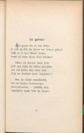 Sei getreu!