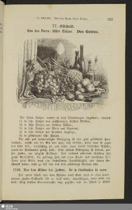 77. Abschnitt. Von den klaren, süßen Sulzen. Des gelées