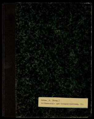 Differential- und Integralrechnung II : Herbst 1893 bis Herbst 1894