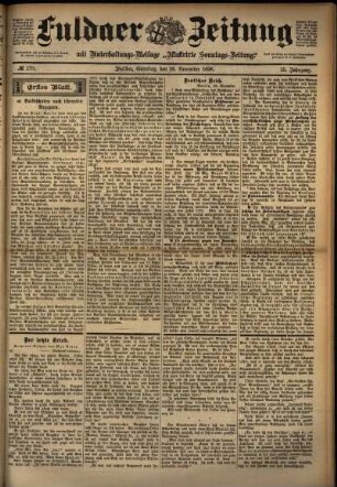 Erste Ausgabe vom Samstag, den 26. November 1898.