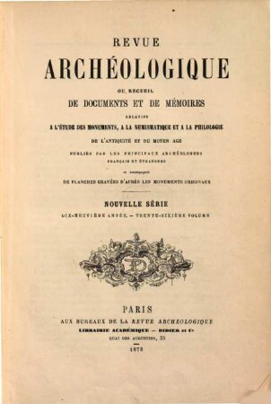 Revue archéologique. 36 = A. 19. 1878