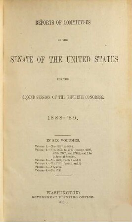 Senate documents. [402.] 1888/89, Vol. 6 = Congress 50, Sess. 2