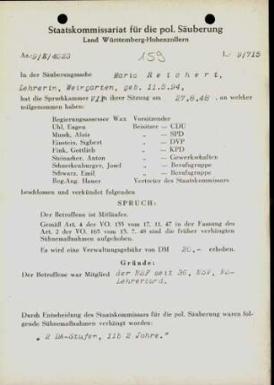 Reichert, Maria