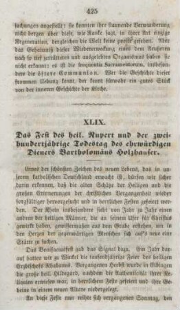 425-429 Das Fest des heil. Rupert und der zweihundertjährige Todestag des ehrwürdigen Dieners Bartholomäus Holzhauser