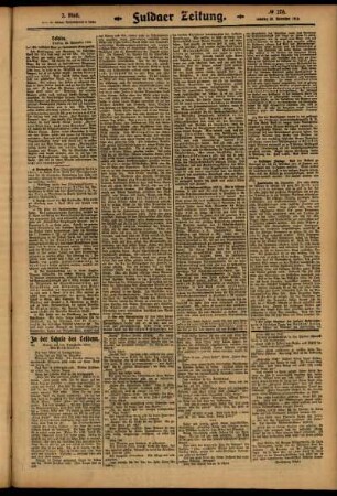 Zweite Ausgabe vom Samstag, den 29. November 1913.