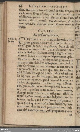 Cap. IIX. De ordine ciborum