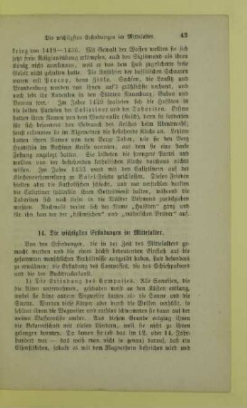 14. Die wichtigsten Erfindungen im Mittelalter