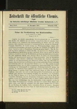 Ueber die Verfälschung von Himbeersäften.