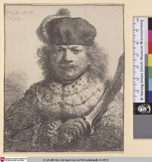 [Selbstbildnis mit erhobenem Säbel; Self-Portrait with Raised Sabre; Portrait de Rembrandt tenant un sabre]