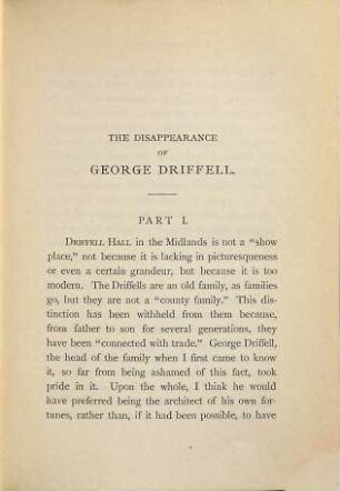 The disappearance of George Driffel and other tales