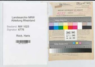 Entnazifizierung Hans Rock , geb. 24.02.1916 (Landesinspektor)