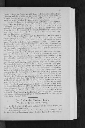 Das Archiv des Rauhen Hauses.