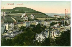 Karlsbad. Gartenzeile über die Sprudel-Kolonnade