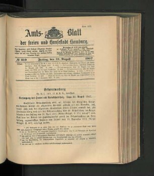 No. 219, 31. August 1917
