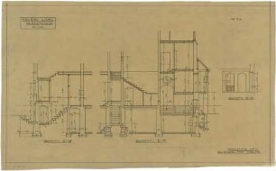Billing, Hermann; Karlsruhe, Maximilianstr. 10 / Weberstr. 7; Doppelhaus Lang - Stober - Haushälfte Lang (Schnitt)