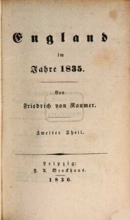 England im Jahre 1835, 2