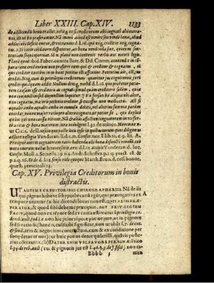 Cap. XV. Privilegia Creditorum in bonis distractis
