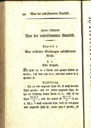 Von der unbestimmten Analitik.