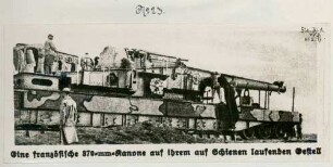 Foto eines französischen 370 mm Eisenbahngeschützes (Druck)