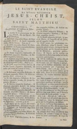 Le Saint Evangile De Nôtre Seigneur Jesus-Christ, Selon Saint Matthieu