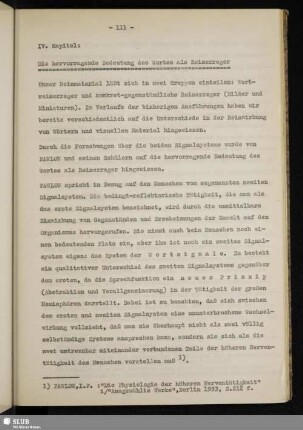 IV. Kapitel: Die hervorragende Bedeutung des Wortes als Reizerreger