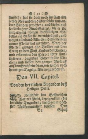 Das VII. Capitel. Von den herrlichen Tugenden deß Heiligen Petri