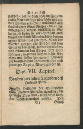 Das VII. Capitel. Von den herrlichen Tugenden deß Heiligen Petri