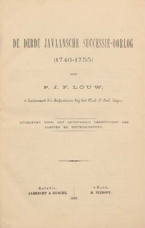 De derde Javaansche Successie-Oorlog (1746-1755)