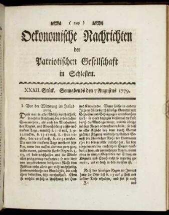 XXXII. Stück. Sonnabends den 7 Augustus. 1779.