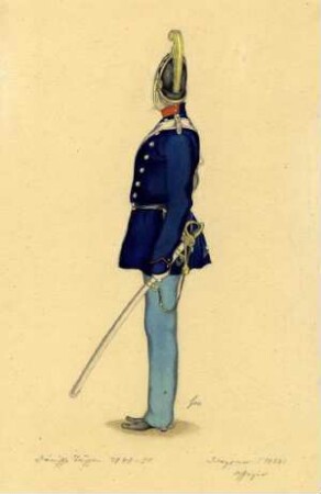 Uniformbild, Dragoneroffizier der dänischen Armee (1848-1851)