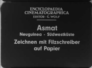 Asmat (Neuguinea, Südwestküste) - Zeichnen mit Filzschreiber auf Papier
