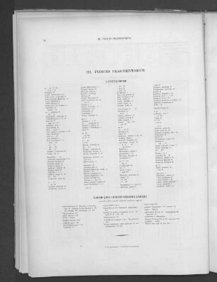 III. Indices fragmentorum.
