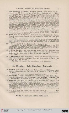 II. Dichter. Schriftsteller. Gelehrte (Nr. 170 - 614)