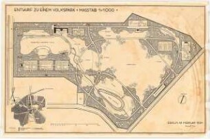 Volkspark: Lageplan, Pflanzplan 1:1000