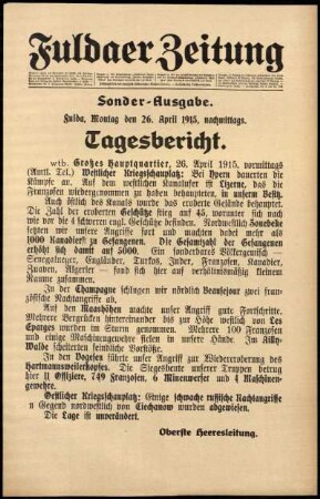 Ausgabe vom Montag, den 26. April 1915.