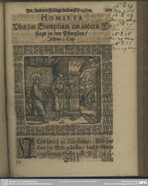Homilia Uber das Evangelium am andern Festage in den Pfingsten, Johan. 3. Cap.