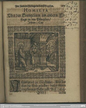 Homilia Uber das Evangelium am andern Festage in den Pfingsten, Johan. 3. Cap.