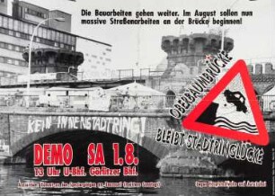 Plakat: "Oberbaumbrücke bleibt Stadtringlücke"