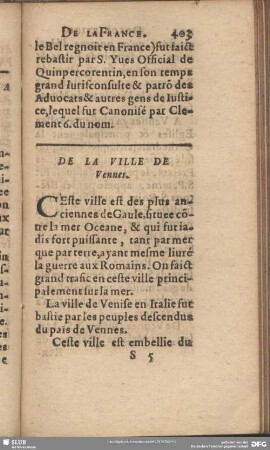 De La Ville De Vennes