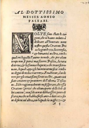 Due orationi in laude della lingua Toscana