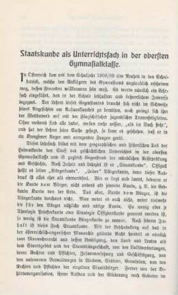 46-55 Staatskunde als Unterrichtsfach in der obersten Gymnasialklasse