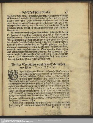 Von den Georgianern, und ihren Gebräuchen und Sitten. Cap. XXXVI.