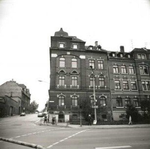 Reichenbach (Vogtland), Schlachthofstraße 2. Wohnhaus (um 1905). Straßenfront Zwickauer Straße