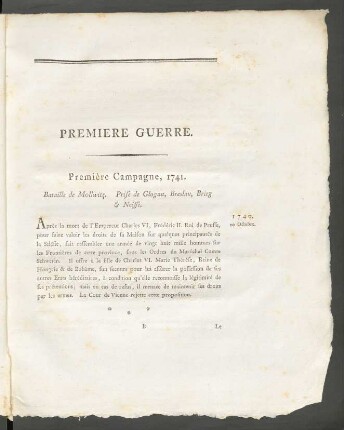 Première Guerre.