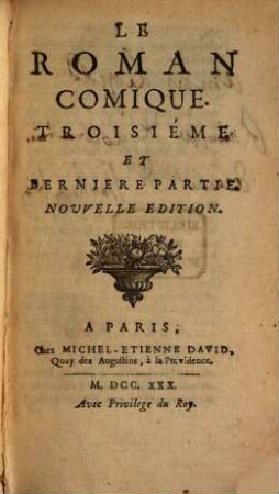 Le Roman Comique De Mr. Scarron, 3