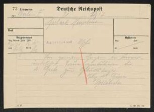 Brief von Felix Hollaender an Gerhart Hauptmann